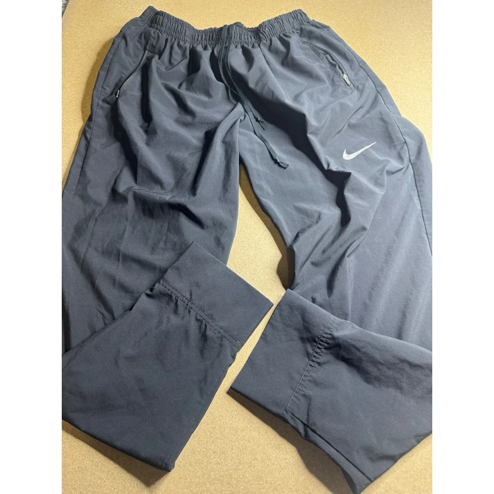 Nike Dri-FIT Mens XL Black Training Running Pants Zipper Pockets Ankle Zips